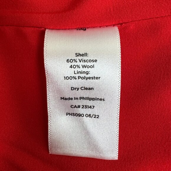 Women's Talbots Plus Mid Length Boucle Wool Blend Coat Jacket Sz 14W Bright Red - Picture 9 of 14